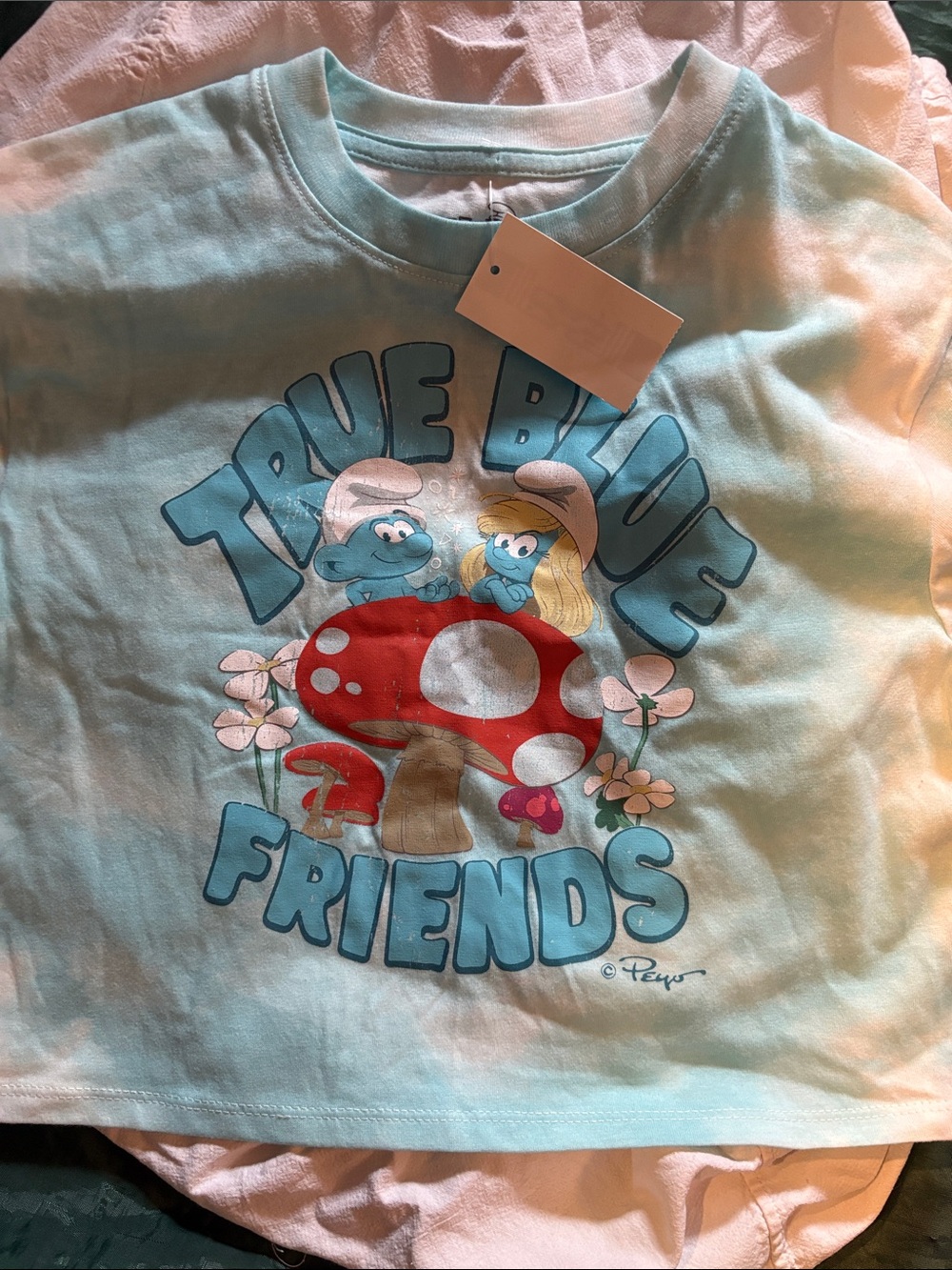Smurf “True Blue Friends” Cropped Tee